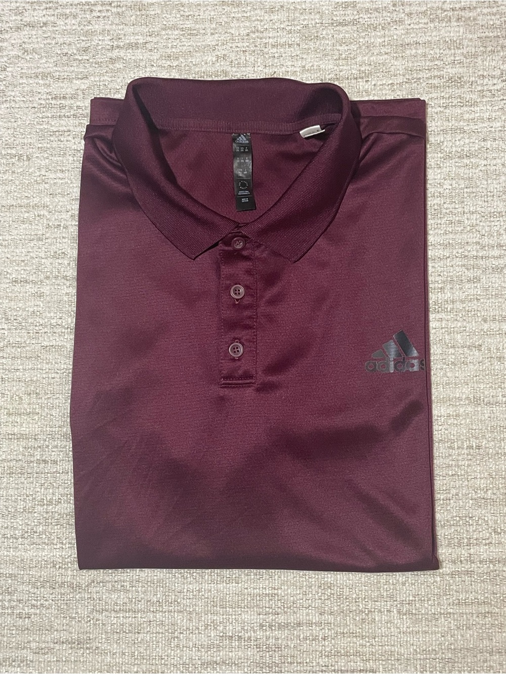 Adidas Men's Golf Polo Shirt Size XXL Maroon ClimaCool Performance - Picture 8 of 12